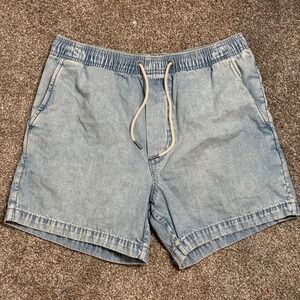 American Eagle Small Light Wash Denim Jogger Shorts Elastic Waist Real Good